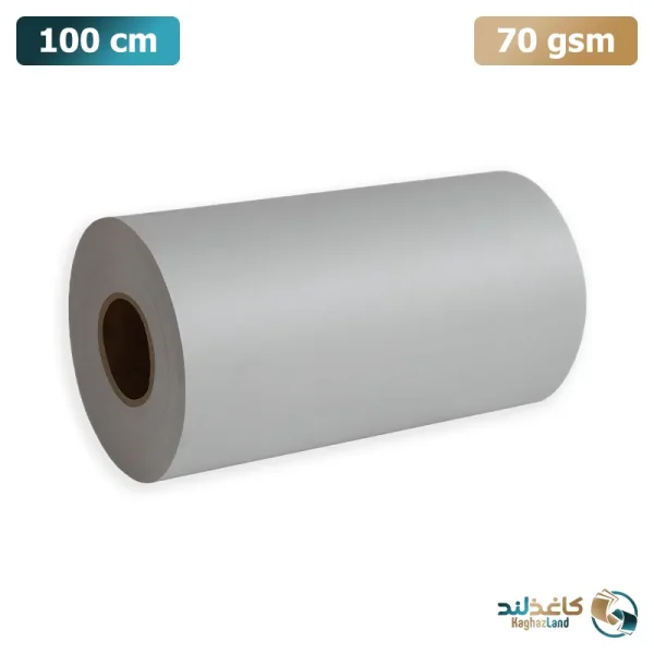 رول کاغذ کاهی 70 گرم با عرض 100 سانتی متر، مناسب برای چاپ و بسته بندی